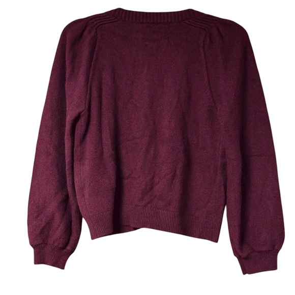 The Reset R Label Wine Wool Blend Cardigan SZ S - Picture 4 of 7